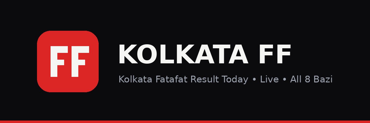 Kolkata FF logo and the Kolkata Fatafat Result Today wordmark on a dark banner